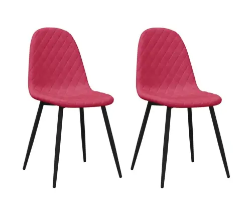 Virtuves Krēsli, 2 Gab., Vīnsarkans Samts Vidaxl