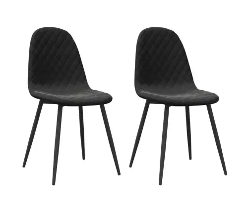 Virtuves Krēsli, 2 Gab., Melns Samts Vidaxl