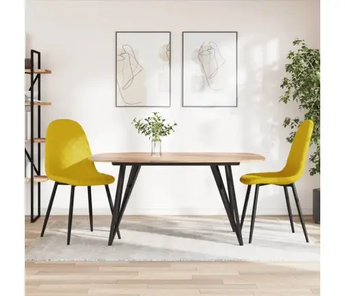 Virtuves Krēsli, 2 Gab., Sinepju Dzeltens Samts Vidaxl