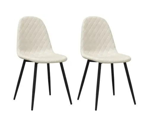 Virtuves Krēsli, 2 Gab., Krēmbalts Samts Vidaxl
