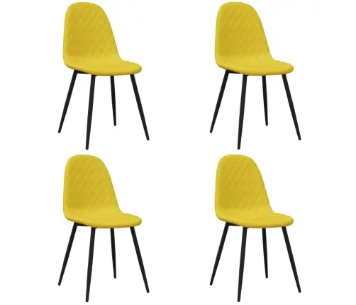Virtuves Krēsli, 4 Gab., Sinepju Dzeltens Samts Vidaxl