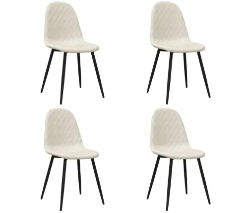 Virtuves Krēsli, 4 Gab., Krēmbalts Samts Vidaxl