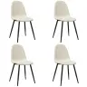 Virtuves Krēsli, 4 Gab., Krēmbalts Samts Vidaxl