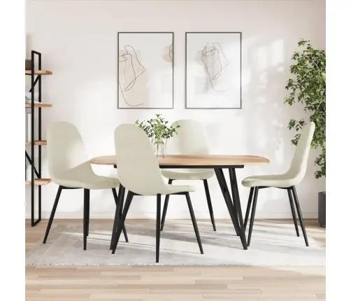 Virtuves Krēsli, 4 Gab., Krēmbalts Samts Vidaxl