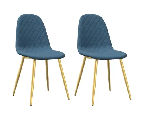 Virtuves Krēsli, 2 Gab., Zils Samts Vidaxl