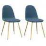 Virtuves Krēsli, 2 Gab., Zils Samts Vidaxl