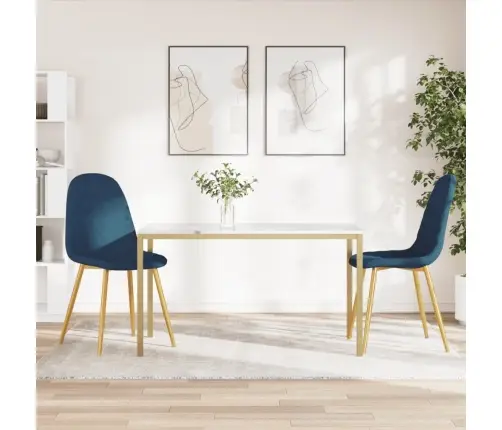 Virtuves Krēsli, 2 Gab., Zils Samts Vidaxl