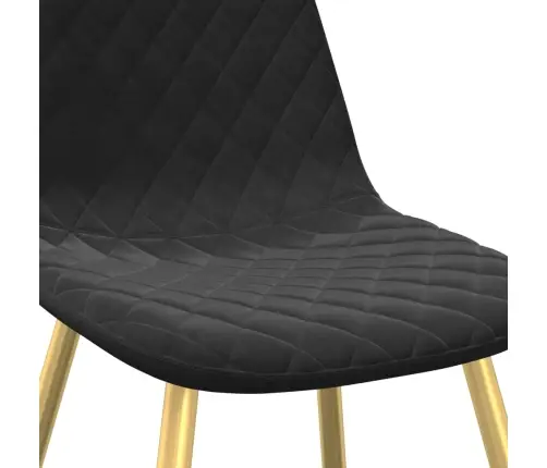 Valgomojo Kėdės, 2Vnt., Juodos Spalvos, Aksomas Valgomojo Kėdės, 2Vnt., Juodos Spalvos, Aksomas