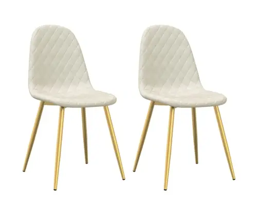 Virtuves Krēsli, 2 Gab., Krēmbalts Samts Vidaxl