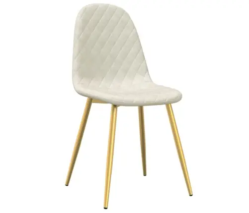 Virtuves Krēsli, 2 Gab., Krēmbalts Samts Vidaxl