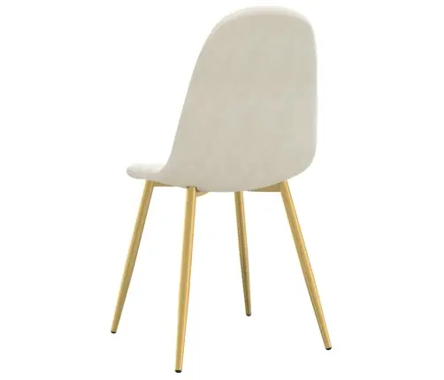 Virtuves Krēsli, 2 Gab., Krēmbalts Samts Vidaxl