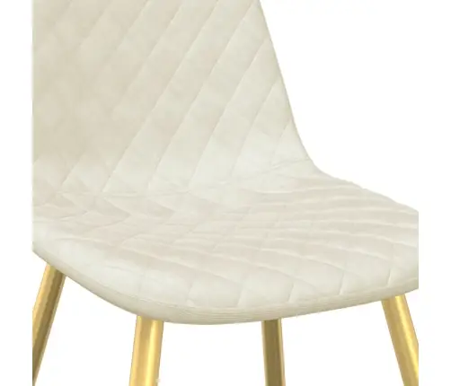 Virtuves Krēsli, 2 Gab., Krēmbalts Samts Vidaxl