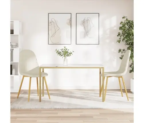 Virtuves Krēsli, 2 Gab., Krēmbalts Samts Vidaxl