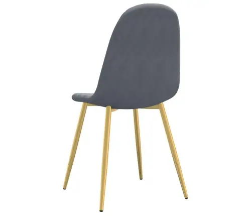 Virtuves Krēsli, 4 Gab., Tumši Pelēks Samts Vidaxl