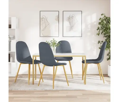 Virtuves Krēsli, 4 Gab., Tumši Pelēks Samts Vidaxl