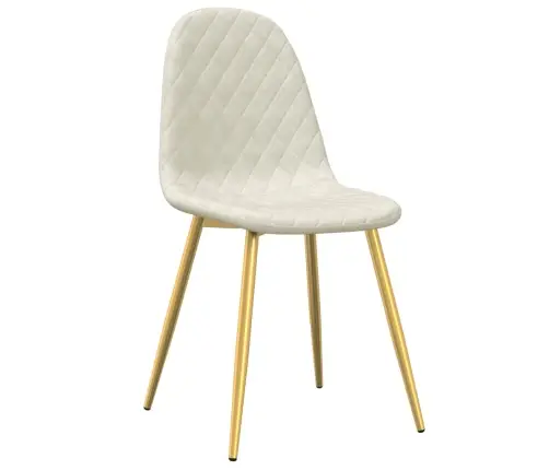 Virtuves Krēsli, 4 Gab., Krēmbalts Samts Vidaxl