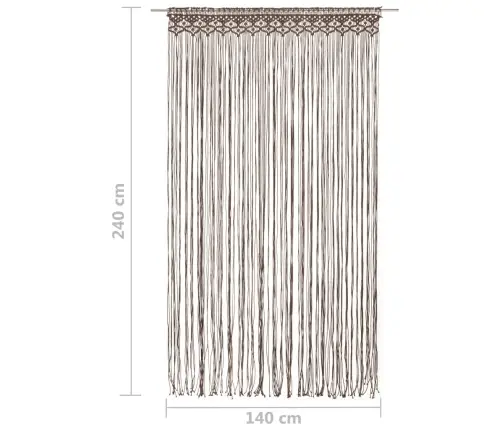Užuolaida, Taupe Spalvos, 140X240cm Medvilnė, Makrame Stiliaus