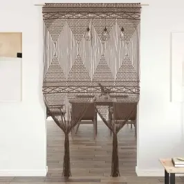 Aizkars Mezglošanas Tehnikā, Pelēkbrūns, 140X240 Cm, Kokvilna Vidaxl