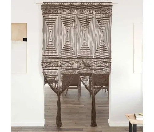 Aizkars Mezglošanas Tehnikā, Pelēkbrūns, 140X240 Cm, Kokvilna Vidaxl
