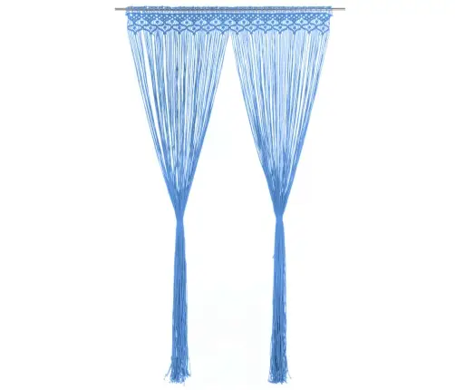 Aizkars Mezglošanas Tehnikā, 140X240 Cm, Zila Kokvilna Vidaxl