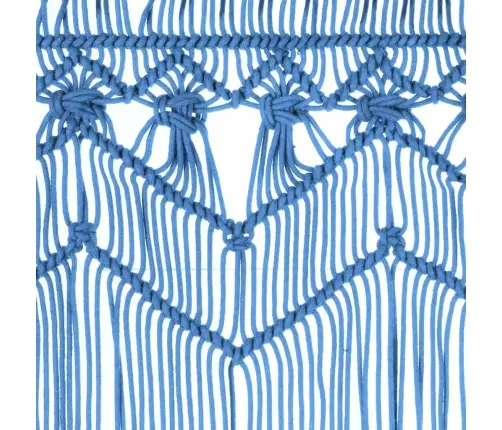 Makrameekardin, Sinine 140 X 240 Cm Puuvill Makrameekardin, Sinine 140 X 240 Cm Puuvill