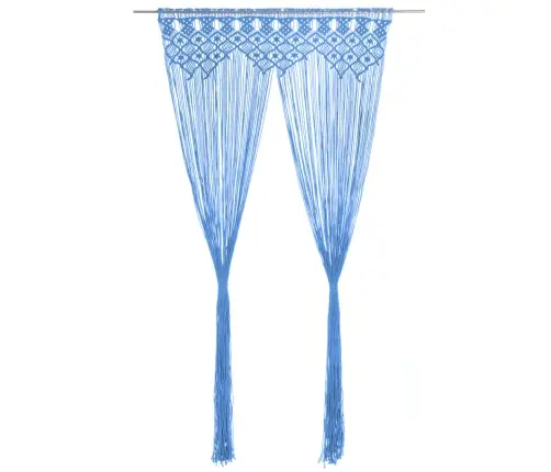 Aizkars Mezglošanas Tehnikā, Zils, 140X240 Cm, Kokvilna Vidaxl Aizkars Mezglošanas Tehnikā, Zils, 140X240 Cm, Kokvilna Vidaxl