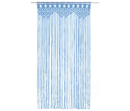 Aizkars Mezglošanas Tehnikā, Zils, 140X240 Cm, Kokvilna Vidaxl Aizkars Mezglošanas Tehnikā, Zils, 140X240 Cm, Kokvilna Vidaxl