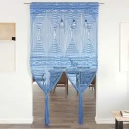 Makrameekardin, Sinine 140 X 240 Cm Puuvill