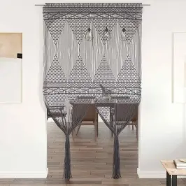 Makrameekardin, Antratsiithall, 140 X 240 Cm Puuvill