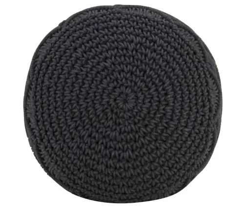 Pufs, Mezglošanas Tehnikā, Roku Darbs, Pelēks, 45X30 Cm Vidaxl