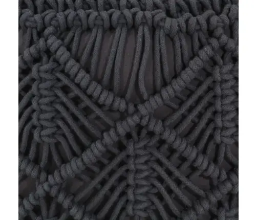 Pufs, Mezglošanas Tehnikā, Roku Darbs, Pelēks, 45X30 Cm Vidaxl