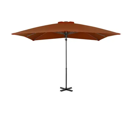 Gembinis Sodo Skėtis Su Aliuminio Stulpu, Terakota, 250X250Cm