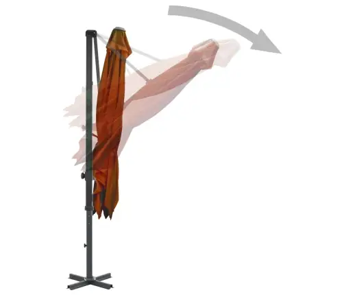 Gembinis Sodo Skėtis Su Aliuminio Stulpu, Terakota, 250X250Cm