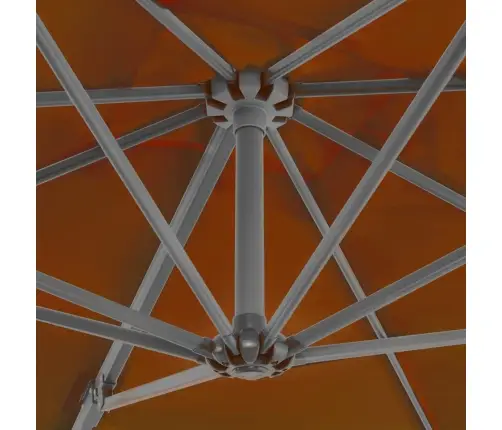 Gembinis Sodo Skėtis Su Aliuminio Stulpu, Terakota, 250X250Cm