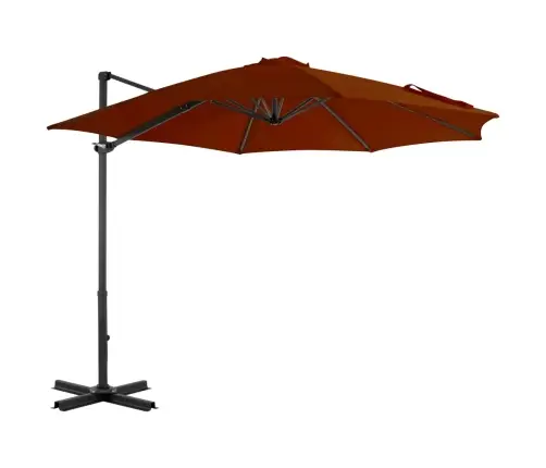 Dārza Saulessargs Ar Alumīnija Kātu, 300 Cm, Sarkanbrūns Vidaxl