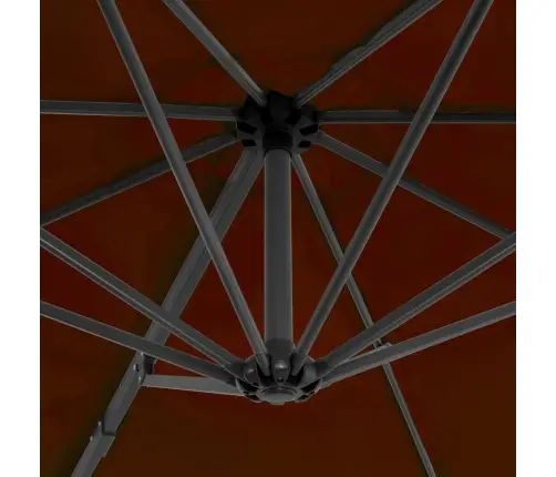 Dārza Saulessargs Ar Alumīnija Kātu, 300 Cm, Sarkanbrūns Vidaxl