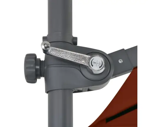 Dārza Saulessargs Ar Tērauda Kātu, 250X250 Cm, Sarkanbrūns Vidaxl