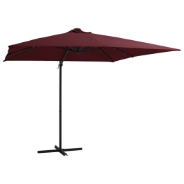 Saulessargs Ar Led Gaismām, 250X250 Cm, Bordo Sarkans Vidaxl
