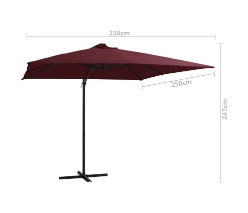 Konsooldisainiga Aia Päikesevari Led, Bordoo, 250 X 250 Cm