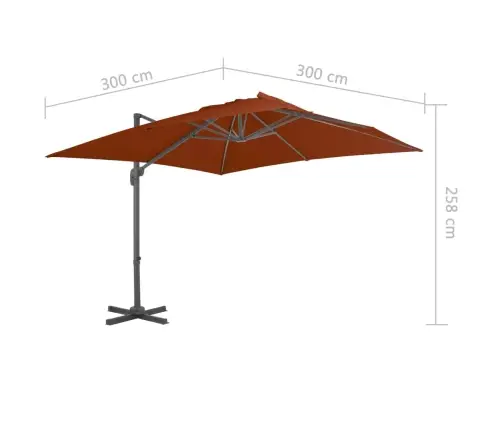 Dārza Saulessargs Ar Alumīnija Kātu, 300X300 Cm, Sarkanbrūns Vidaxl Dārza Saulessargs Ar Alumīnija Kātu, 300X300 Cm, Sarkanbrūns Vidaxl