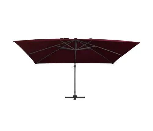 Saulessargs Ar Led Gaismām, 400X300 Cm, Bordo Sarkans Vidaxl