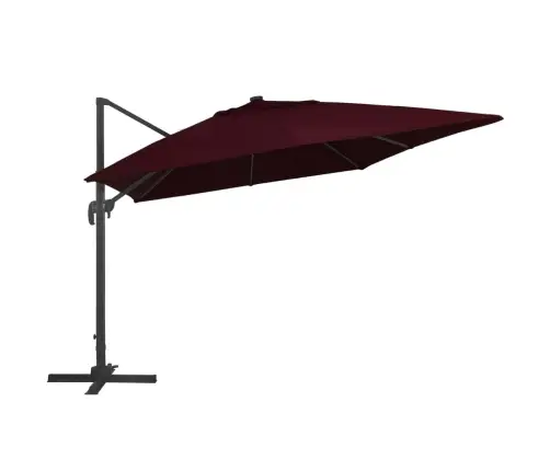 Saulessargs Ar Led Gaismām, 400X300 Cm, Bordo Sarkans Vidaxl