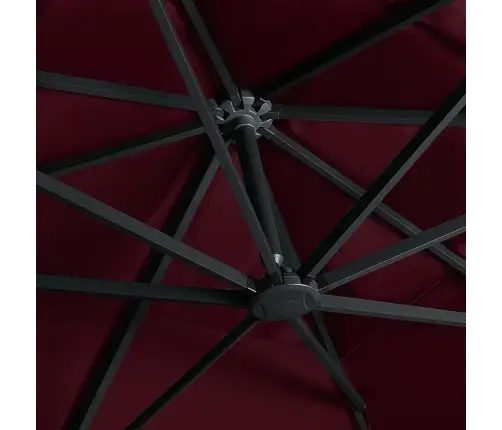 Saulessargs Ar Led Gaismām, 400X300 Cm, Bordo Sarkans Vidaxl