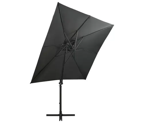 Saulessargs Ar Kātu Un Led Gaismām, 250 Cm, Antracītpelēks Vidaxl