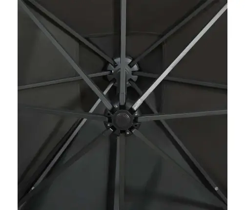 Saulessargs Ar Kātu Un Led Gaismām, 250 Cm, Antracītpelēks Vidaxl