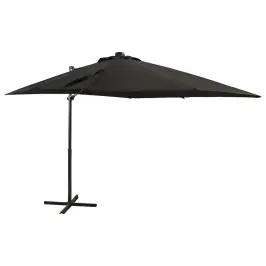 Konsooldisainiga Aia Päikesevari Posti Ja Lediga, Must 250 Cm