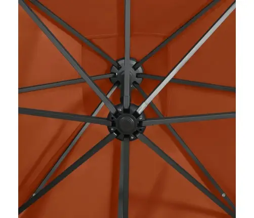 Konsooldisainiga Aia Päikesevari Post Ja Led Terrakota 250 Cm