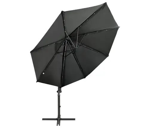 Konsooldisainiga Aia Päikesevari Post Ja Led Antratsiit 300 Cm