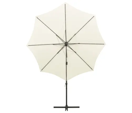 Saulessargs Ar Kātu Un Led Gaismām, 300 Cm, Smilšu Krāsā Vidaxl