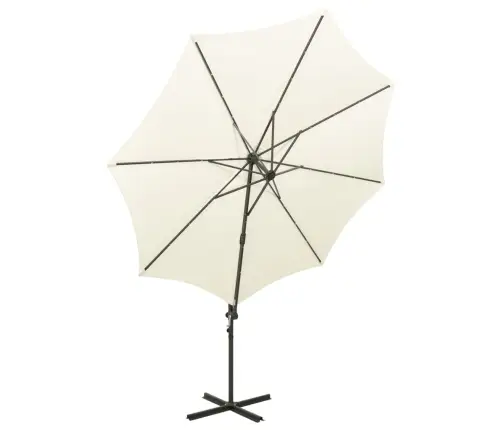 Saulessargs Ar Kātu Un Led Gaismām, 300 Cm, Smilšu Krāsā Vidaxl